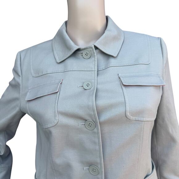 T Tahari 6 Business Suit Set Jacket & Pants 2PC Safari Utility Straight Leg - Picture 12 of 16